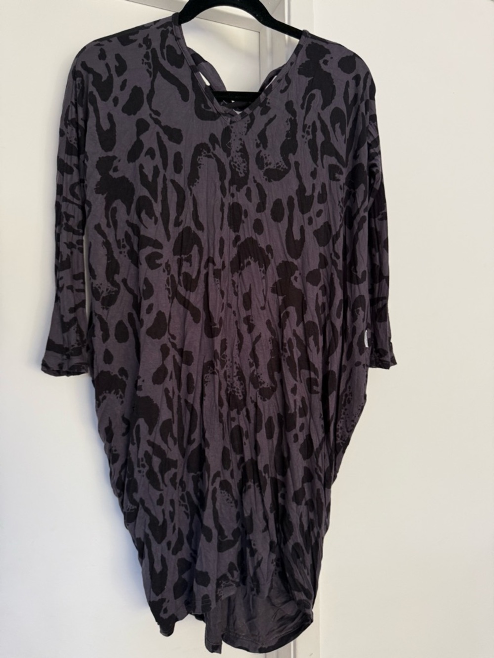 Kids From Zion Relaxed Oversized Animal Print Tunic - Charcoal & Black